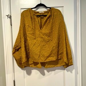 DÔEN Justine Blouse- Gold/Yellow Floral, Size M